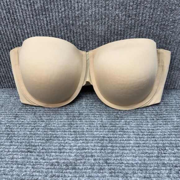 Spanx Bra-Cha-Cha Strapless Bra 36D Nude Tan Stay Put Underwire *No Straps - Picture 2 of 7